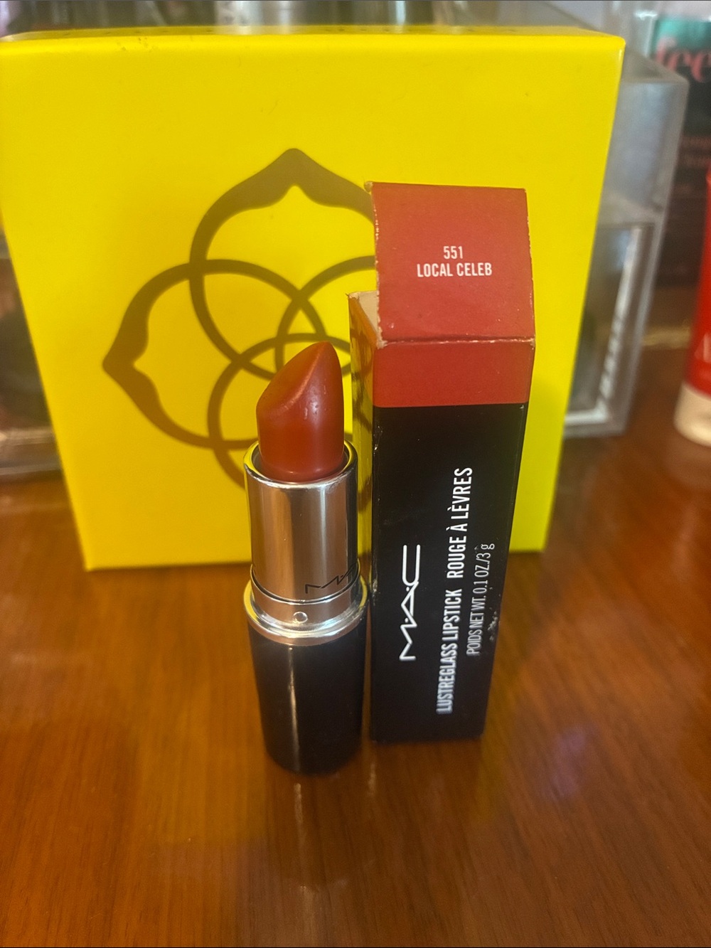MAC Cosmetics Lustreglass Lipstick 551 Local Celeb - Warm Brick Red